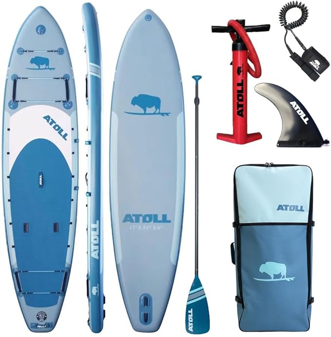 Atoll New 12ft Outrider Inflatable Stand Up Paddle Board | Extra Wide ISUP for Adults, Fishing, Touring & All Adventures |...
