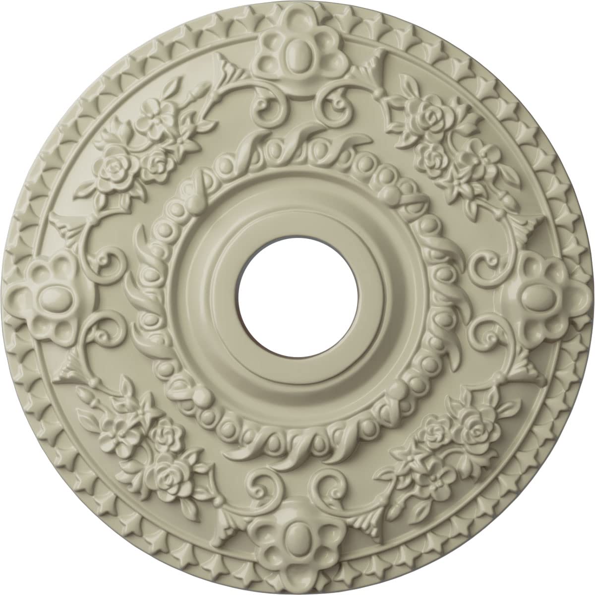 Ekena Millwork Cm18Rocyf Rose Ceiling Medallion, Clear Yellow