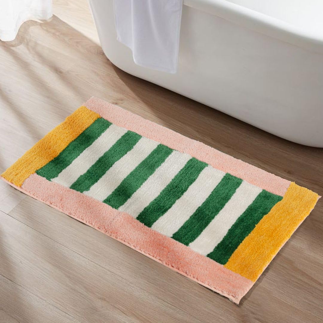 Folkulture Bathroom Rugs | (20 x 30) Bathmats for Bathroom or Microfiber Bath Rug | Quick Drying Washable Non Slip Bath Mat for Washroom | Toilet Mat or Microfiber Rugs for Entryway Rug