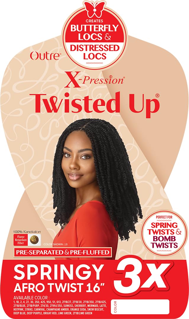Outre X-Pression Synthetic Braid - 3X SPRINGY AFRO TWIST 16 (LATTE)