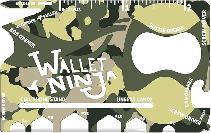 Wallet Ninja - 18 in 1 Credit Card Sized Multitool (CAMO)