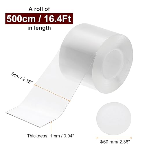PATIKIL Double Sided Tape Heavy Duty, Transparent Nano Adhesive Mounting Tape for Picture Hanging Walls Decor, 1 Roll 5mx60mmx1mm Strip & 30 Pcs 8mmx1mm Circle