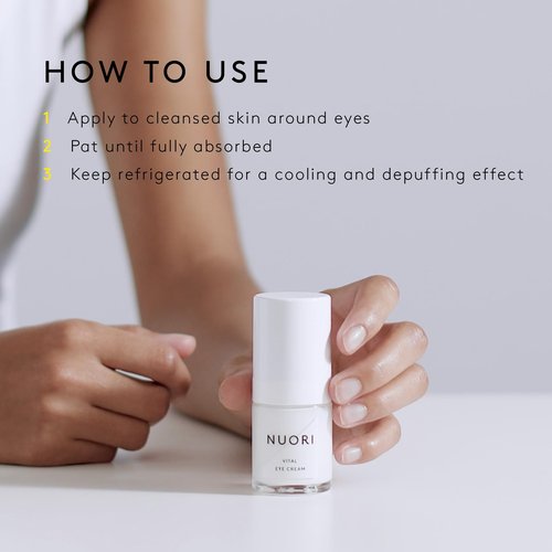NUORI Vital Eye Cream | Light Weight, Hydrating Eye Cream, For All Skin Types, All Natural, 30 ml / 1 fl oz