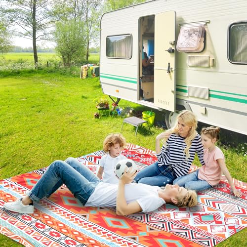 HIHOHO Beach Blanket, Sandproof Beach Mat, Waterproof Quick Drying Lightweight Outdoor Aztec Picnic Mat 79" X 83"/120"x10...