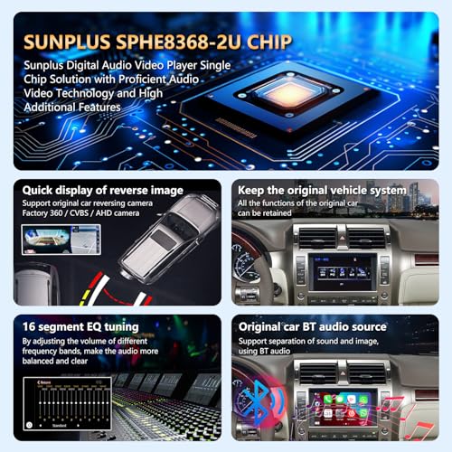 for Lexus GX 2009-2013 Wireless CarPlay Android Auto Linux Interface Box Fit for Original Car Radio Upgrade GPS Navigation