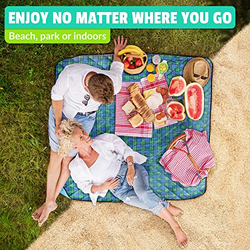 Roebury Beach Blanket Sand Proof & Outdoor Picnic Blanket - Water Resistant, Large Mat for Camping or Travel. Washable, Fo...