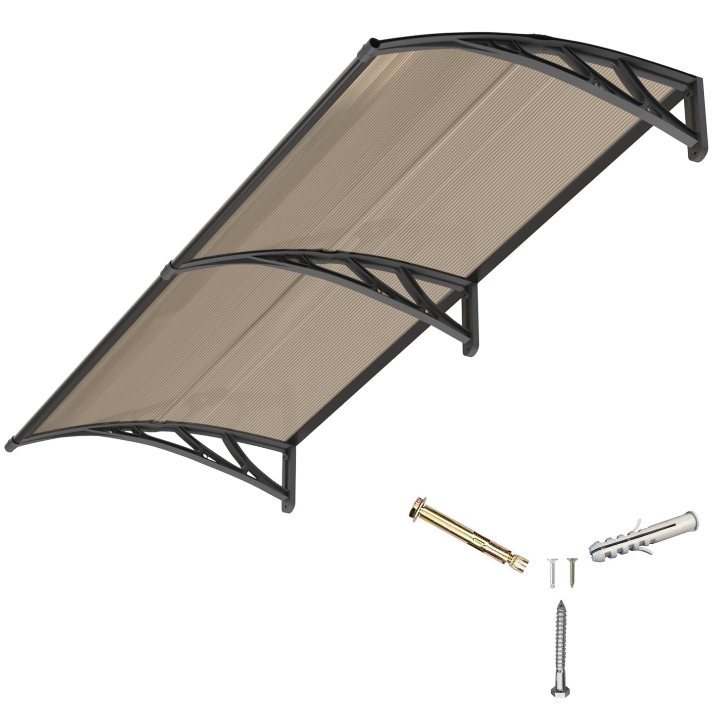 Awning for Door Entrance,40x60 Inches Window Awnings for Doors Canopy Polycarbonate Cover Patio Door Awning UV Rain Snow Sunlight Protection Hollow Shee