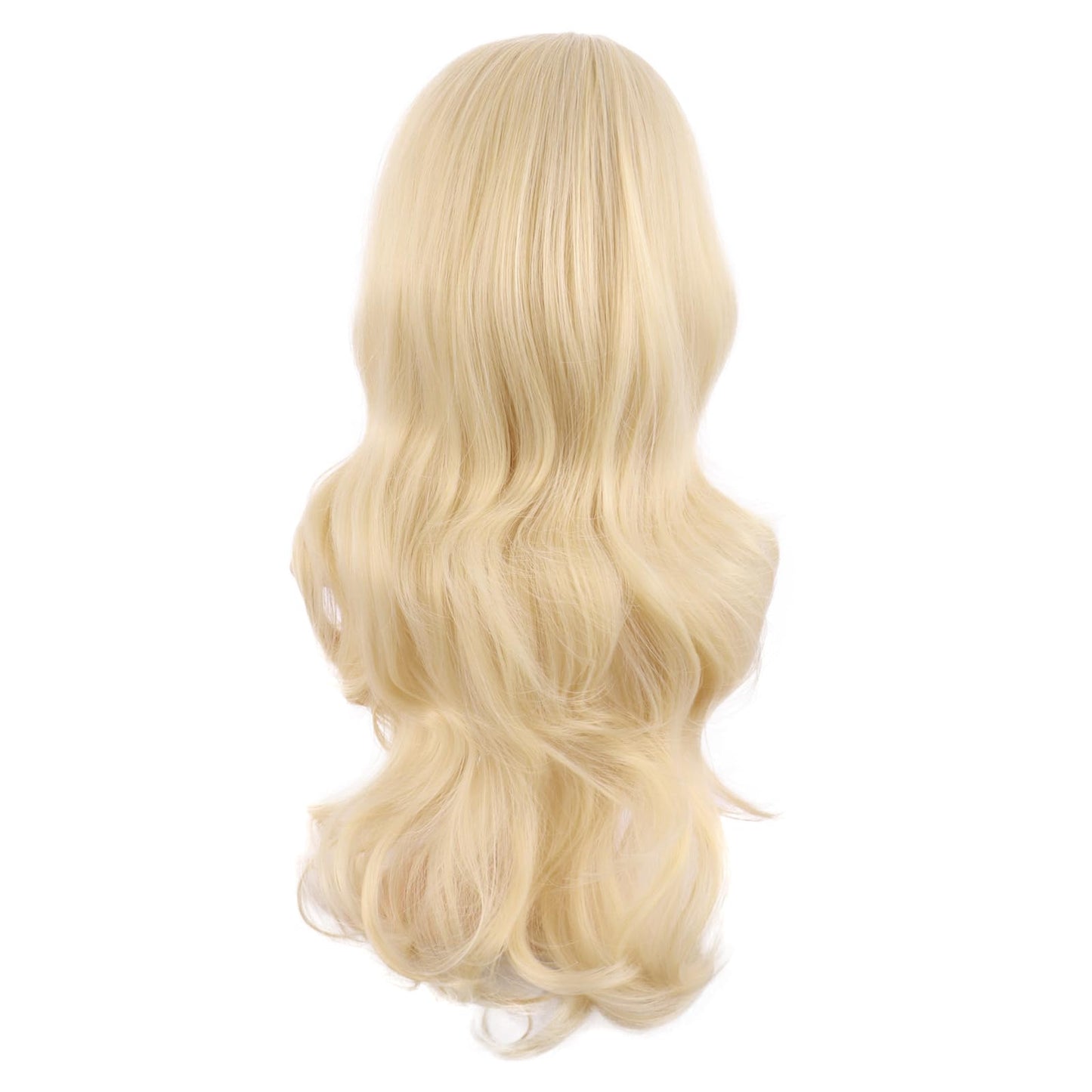 MapofBeauty 24 Inch/60 cm Charming Synthetic Long Wavy Side Bangs Women Party Anime Cosplay Wig (Mixed Blonde)
