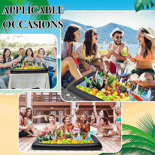 Leitee Inflatable Serving Bar Kit Includes Salad Buffet Tray with Drain Plug Mesh Food Cover Food Drink Containers and Inf...