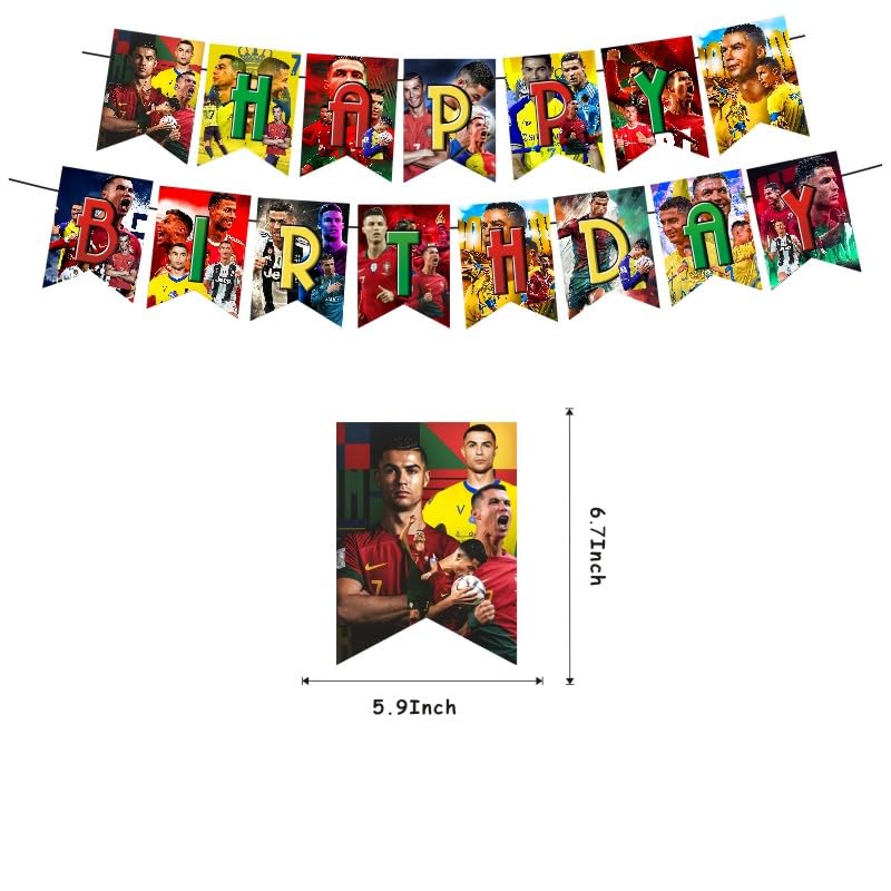 Soccer Birthday Decorations, Soccer Party Supplies Include Happy Birthday Banner, Cake Topper and Cupcake Toppers, Balloon...