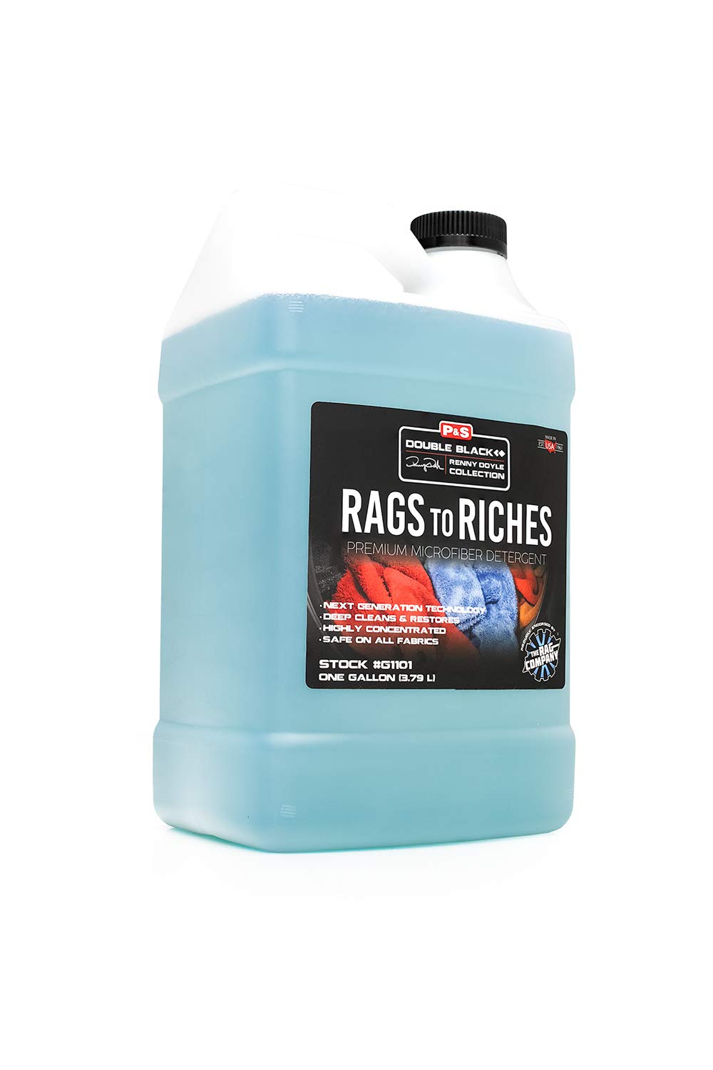 P & S PROFESSIONAL DETAIL PRODUCTS - Rags to Riches - Premium Microfiber Detergent, Deep Cleans and Restores, Safe on All Fabrics, Highly Concentrated, Next Generation Cleaning Technology (1 Gallon)