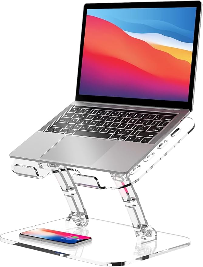 Lpoake Adjustable Foldable Laptop Stand, Portable Ergonomic Computer Stand for Laptop, Compatible with 10 to 15.6 Inches N...
