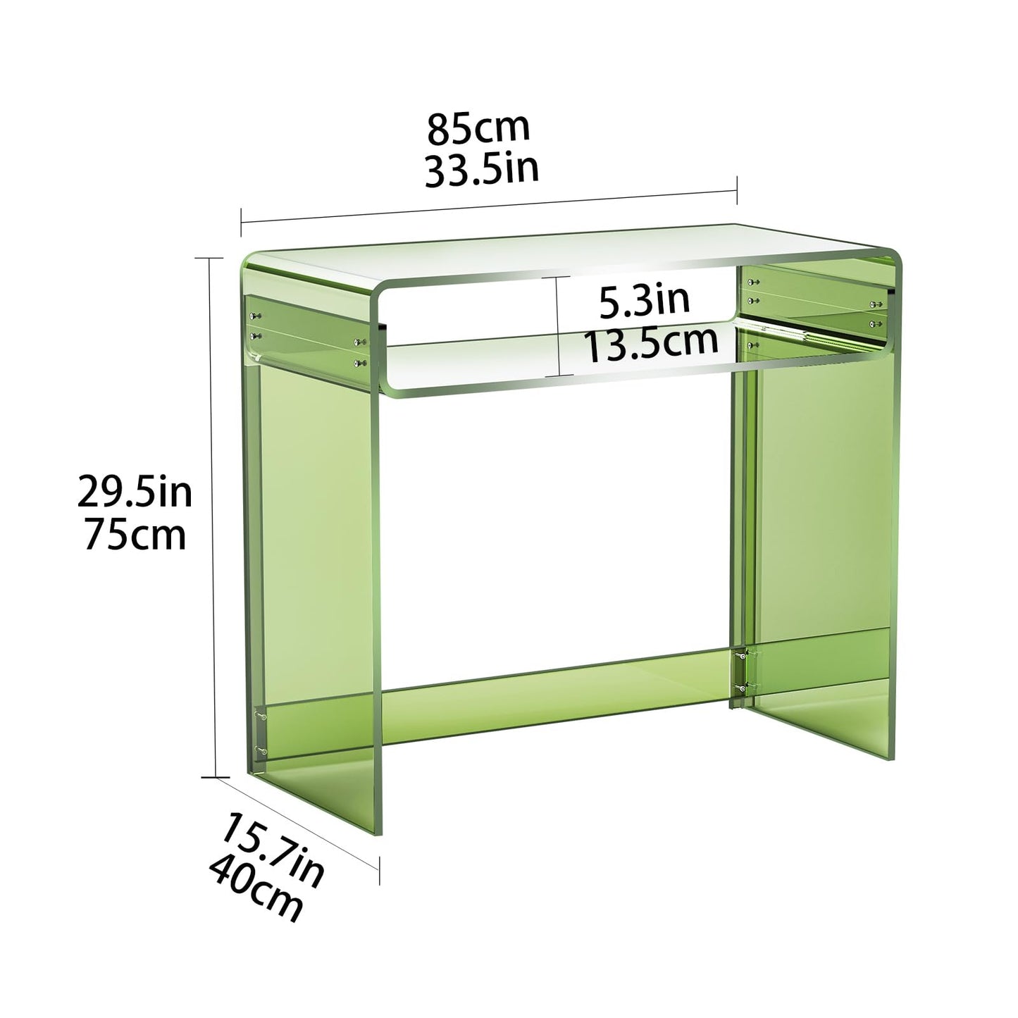 solaround Acrylic Desk Laptop Workstation Study Table Home Office Console Table Entrance Tables Decor (Green)