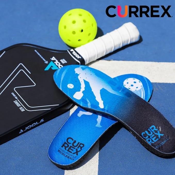 CURREX PICKLEBALLPRO Insoles for Pickleball Shoes – Arch Support Inserts w/Super Grip Surface & Premium Heel Cushioning, Helps Improve Foot Stability – for Men & Women– High Arch, XS