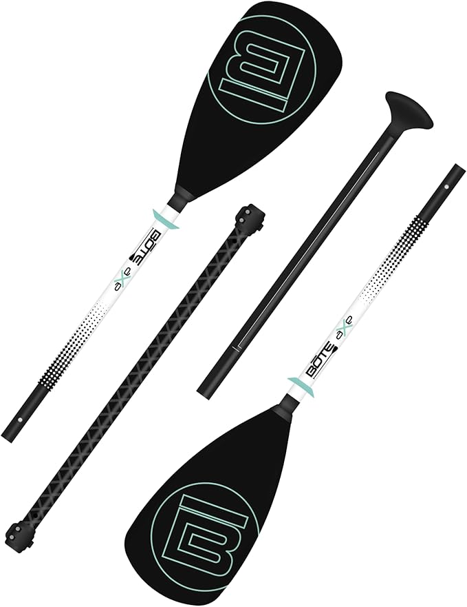 Bote 4-Piece Hybrid Paddle Aluminum Stand Up Paddle Board Kayak Universal Convertible Axe Blade Paddle Fishing Kayaking Su...