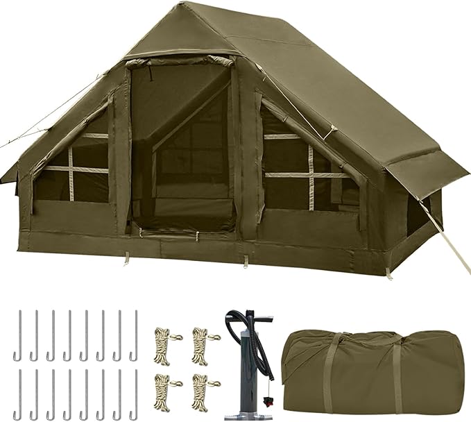 Inflatable Tents for Camping, 4-6 Person Easy Blow Up Tent with Hand Pump,4 Seasons Waterproof Air Inflatable Camping Tent...