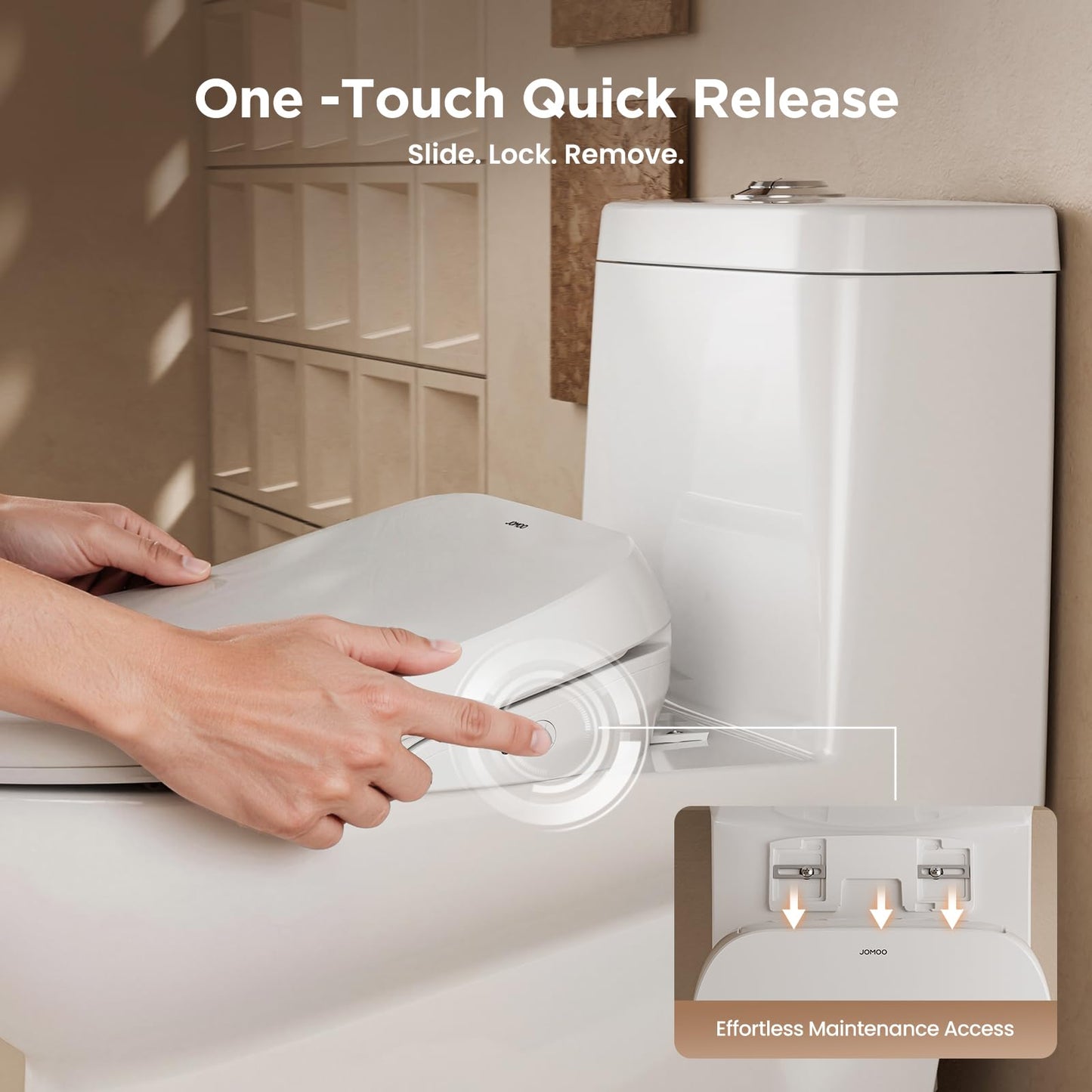 JOMOO Smart Bidet Toilet Seat Elongated, Electric Bidet with Heated Seat, Warm Air Dryer, Adjustable Water Temperature & Pressure, Self-Cleaning Nozzle, Night Light, Eco-Friendly