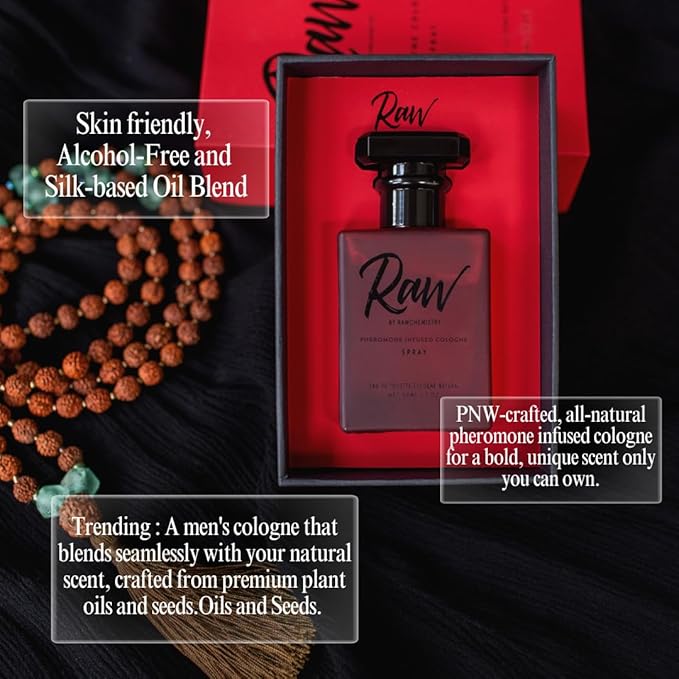 RawChemistry Raw Pheromone Infused Cologne for Men – Men's Cologne Spray Infused with Pheromones – Raw Perfume for Men with Feromonas – Perfume con Feromonas para Hombre