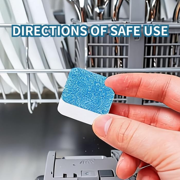 Dishwasher Cleaner and Deodorizer Tablets, 12 Pack Deep Cleaning Descaler for All Dishwasher Machines, Septic Safe, Lemon Scent, 12 Month Supply