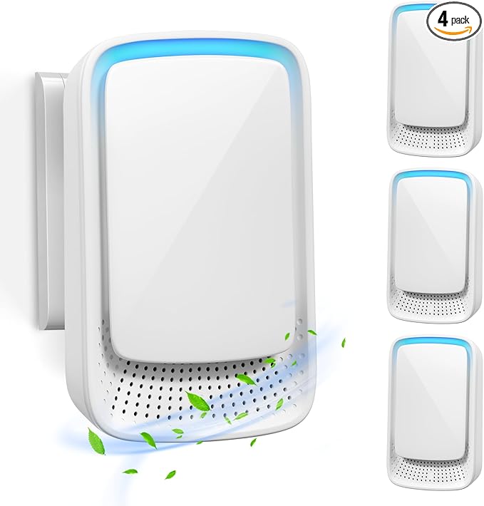 Plug in Ionic Air Purifier: 4 Pack Air Ionizers for Home - Silent Filterless - Negative Ion Generator for Bedroom Office Bathroom Basement,Air Freshener for Pet Odors, Dust,Smoke,Air Cleaner
