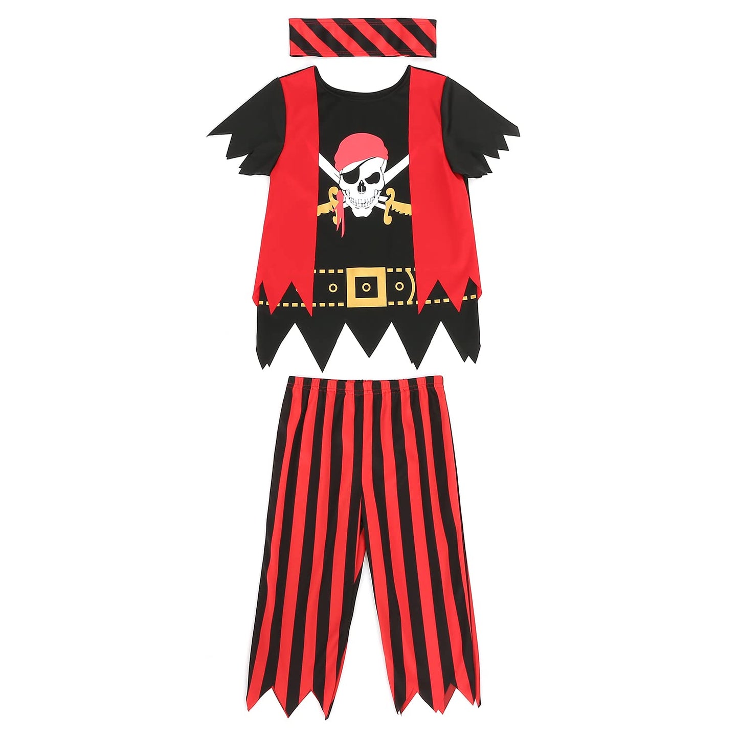 Wizland Children's Pirate Costume - Role Play Costume for Kids 5-6 Years