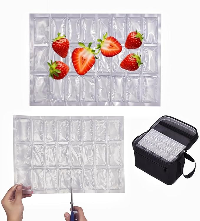 SprotEmblema 2 PCS Flexible Ice Mat for Food Cooling - Leakproof Gel Ice Sheet, Cuttable & Foldable Cooler Pad for Lunch B...