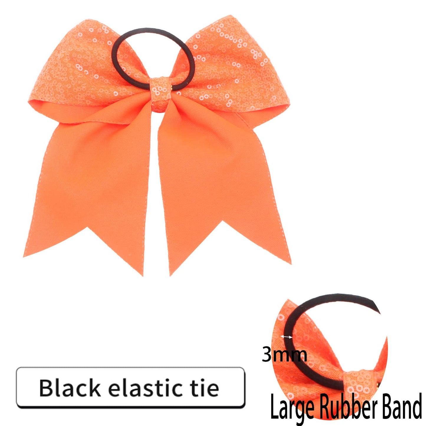 2 PCS 8  Large Cheer Bows Sequin Cheer Hair Bows Ponytail Holders Cheerleading Bows for Jumbo Cheerleading Teen Girls Sports (Or