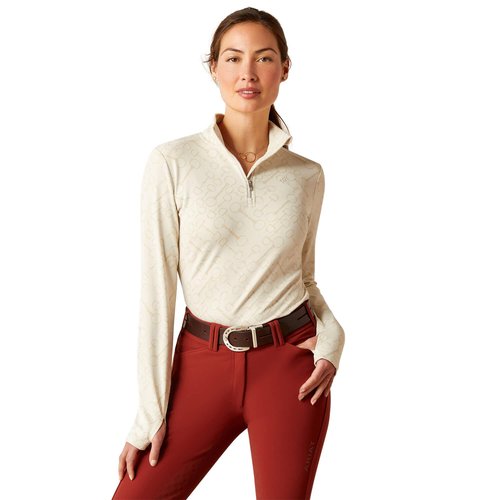 ARIAT Women's Prophecy 1/4 Zip Baselayer - Petrified Oak, X-Small