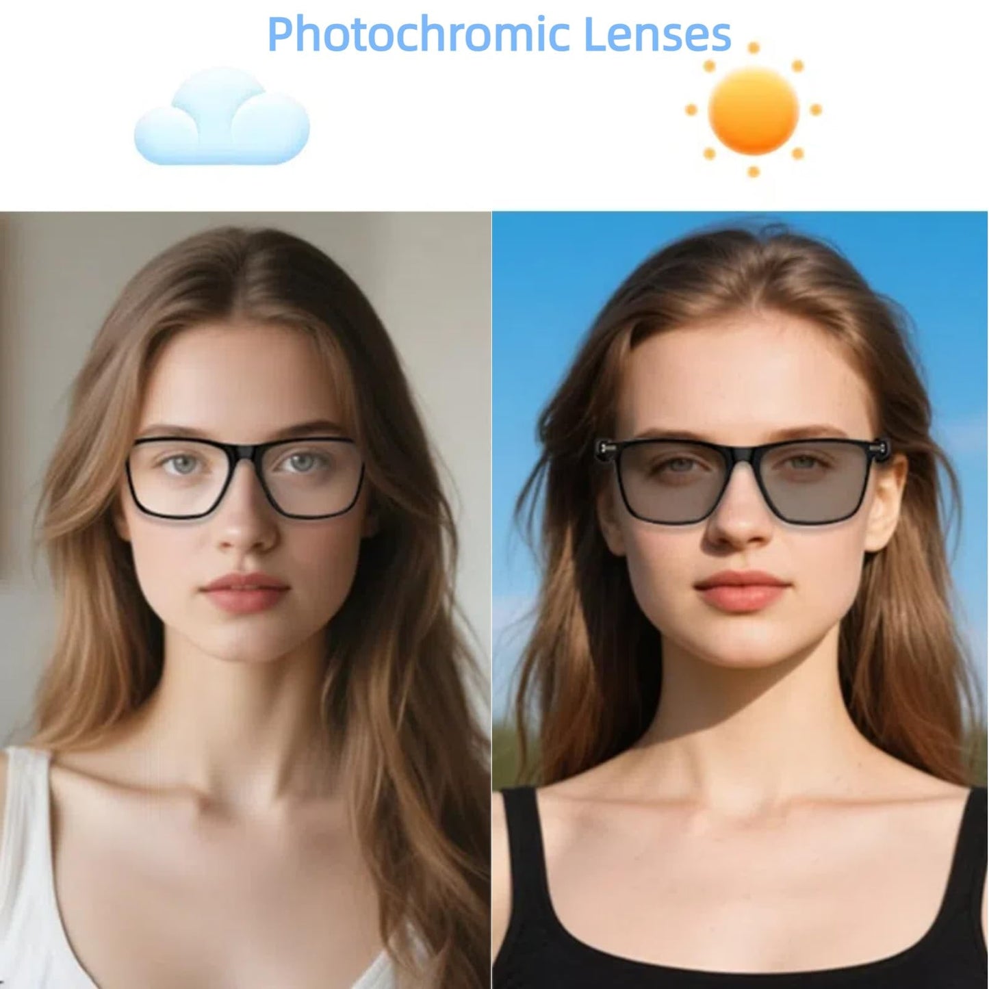 Haixinda Ai Smart Glasses With Chat Gpt, Support 160+ Languages, Real-Time Translation Via App, Bluetooth Glasses For Men Women,