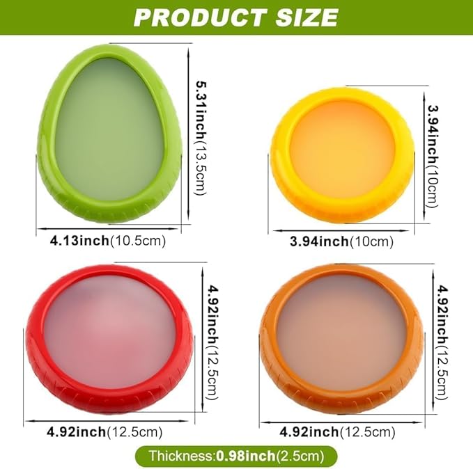 5 Pack Fruit Vegetable Storage Containers for Fridge, Berry Keeper Box Containers with Leak-proof Lids, Onion Saver, Tomato Saver, Lemon Saver, Avocado Saver, Keep Fresh Produce Saver Containers