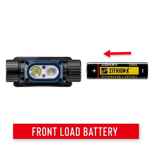 Coast WPH34R 2000 Lumen Waterproof Ultra Bright IP68 USB Rechargeable-Dual Power Headlamp, 6 Modes with Spot and Flood Beams, Blue/Black