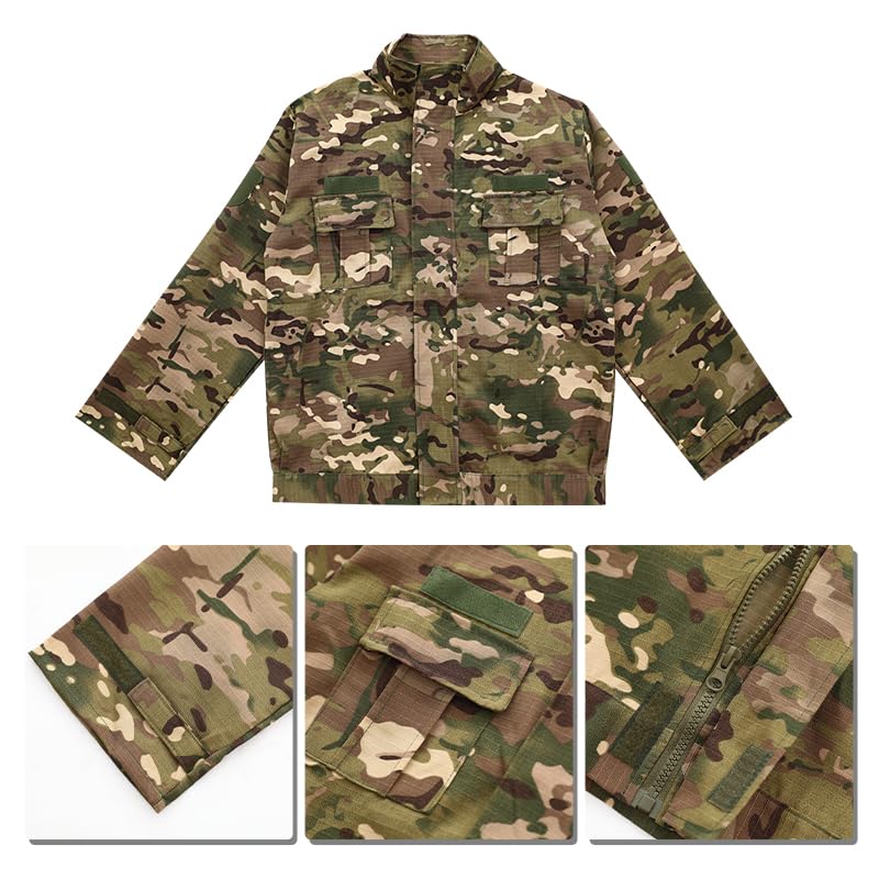 Army children's tactical suit camouflage uniform soldiers children's clothing boy army (Standard, CP camouflage, 110)