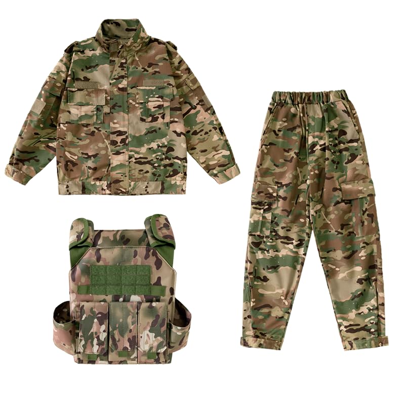 Klocerg Army costume boy soldier tactical gear role playing special forces costume military man (size110)