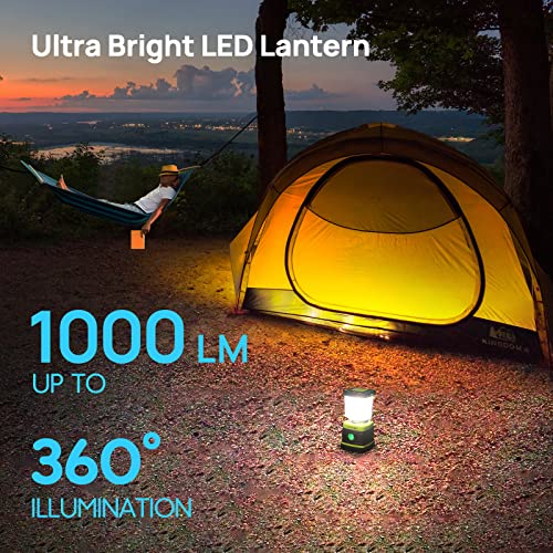 Consciot LED Battery Powered Camping Lantern, 1000LM, 4 Light Modes, IPX4 Waterproof Portable Tent Flashlight for Power Ou...