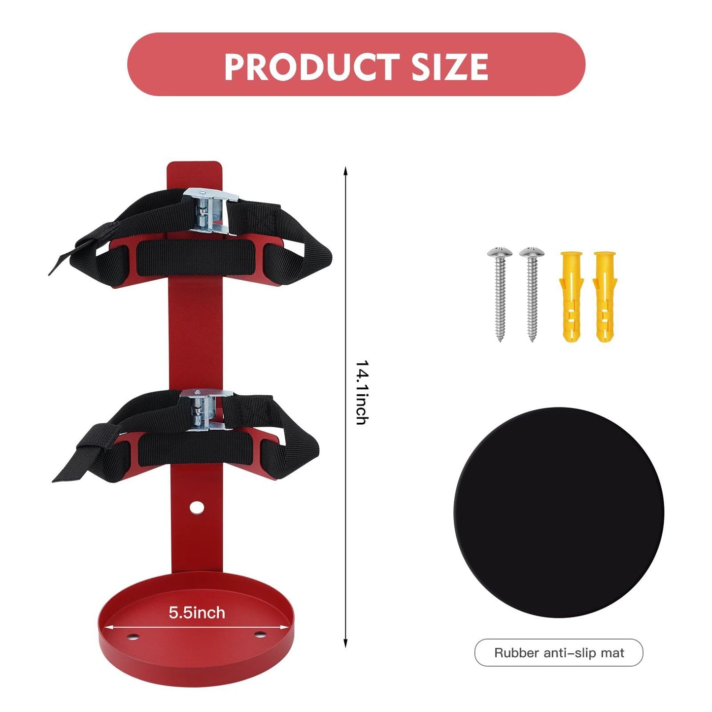 Fire Extinguisher Metal Bracket, Heavy Duty,Compatible with 5-Pound Fire Extinguishers (5LB 1PCS)