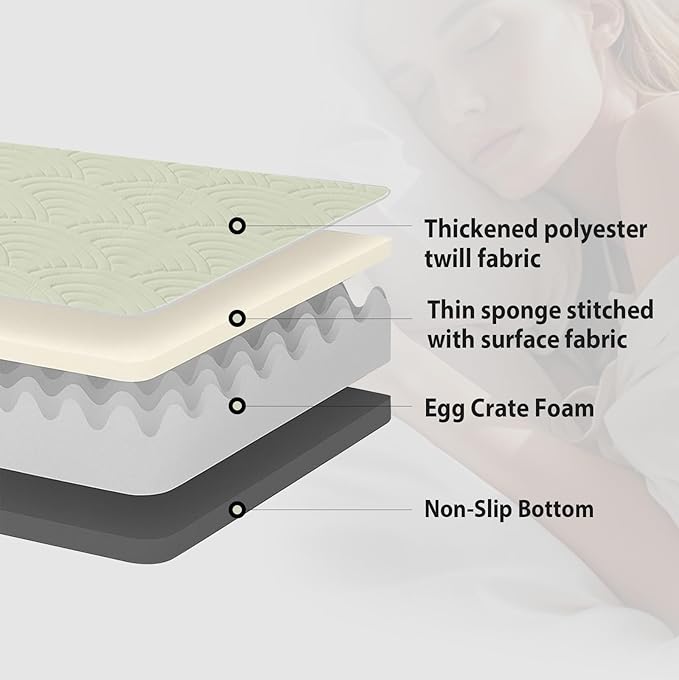 Zelladorra Japanese Floor Mattress, Quilted Futon Mattress with Anti-Slip Bottom, Foldable Floor Bed with Storage Bag and Straps, (Green, Twin)