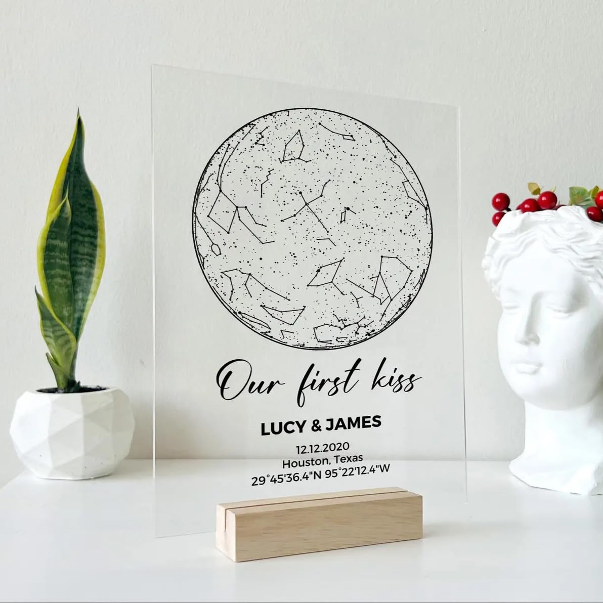Custom Star Map by Date - Personalized Constellation Map Star Map Night Light Star Map Wedding Date Night Couple Custom Gift Star Gifts for Him Custom Star Chart Anniversary Star Map Gift