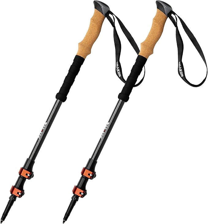 Drakon Outdoors - Drakon Sticks 2.0 - Heavy Duty Carbon Fiber Trekking Poles - Ultralight Collapsible Poles with Cork Hand...