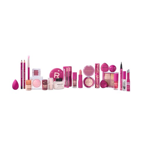 Revolution Makeup Advent Calendar 2025, 24-Piece Beauty Gift Set for Lips, Eyes, & Face, Features Essential Cosmetics & Tools, Vegan & Cruelty-Free