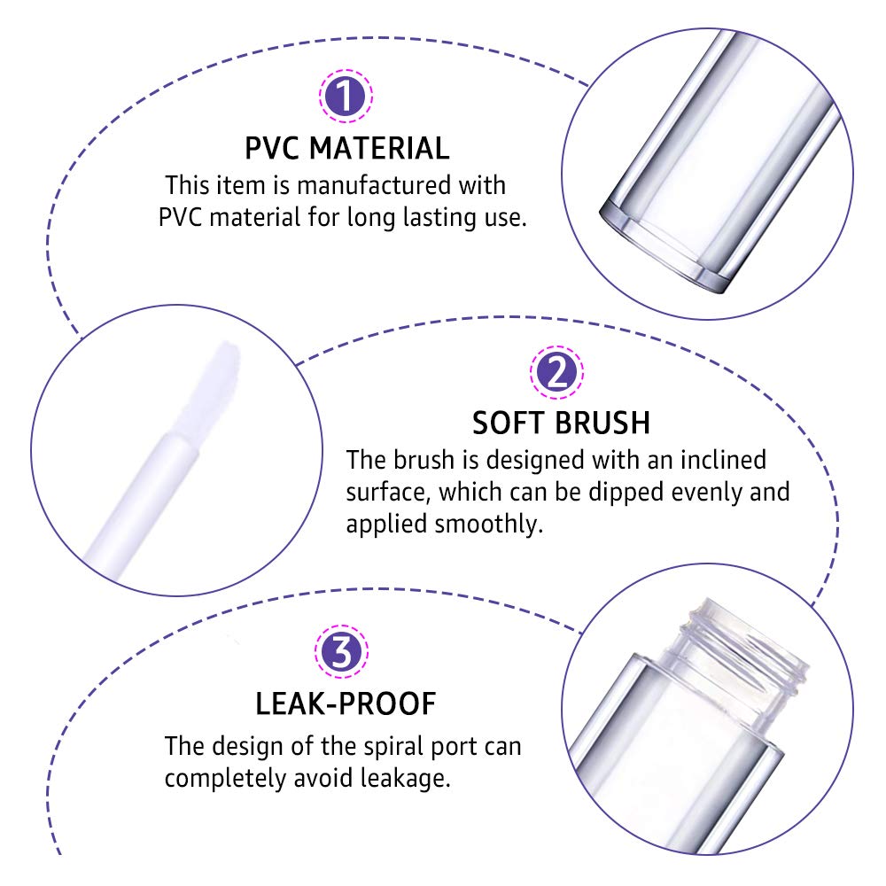 AMORIX 24 Pack Lip Gloss Tubes with Wand 5ml Empty Rhinestone Lip Gloss Containers Cute Lipgloss Bottles Lip Gloss Supplies Kit