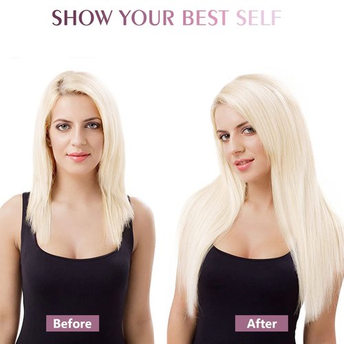 Fimislosion Real Hair Extensions Clip in Human Hair, Seamless Clip in Hair Extensions Real Human Hair, 16 Inch Clip ins extensions for women, Ash Platinum Blonde 120G 7Pcs
