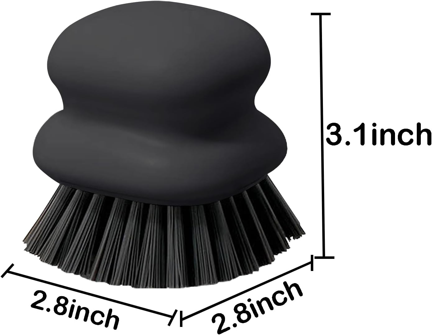 Dish Brush with Handle, Kitchen Scrub Brushes for Cleaning, Dish Scrubber with Nylon bristles for Sink, Pots, Pans(1Pack Black Nylon bristles)