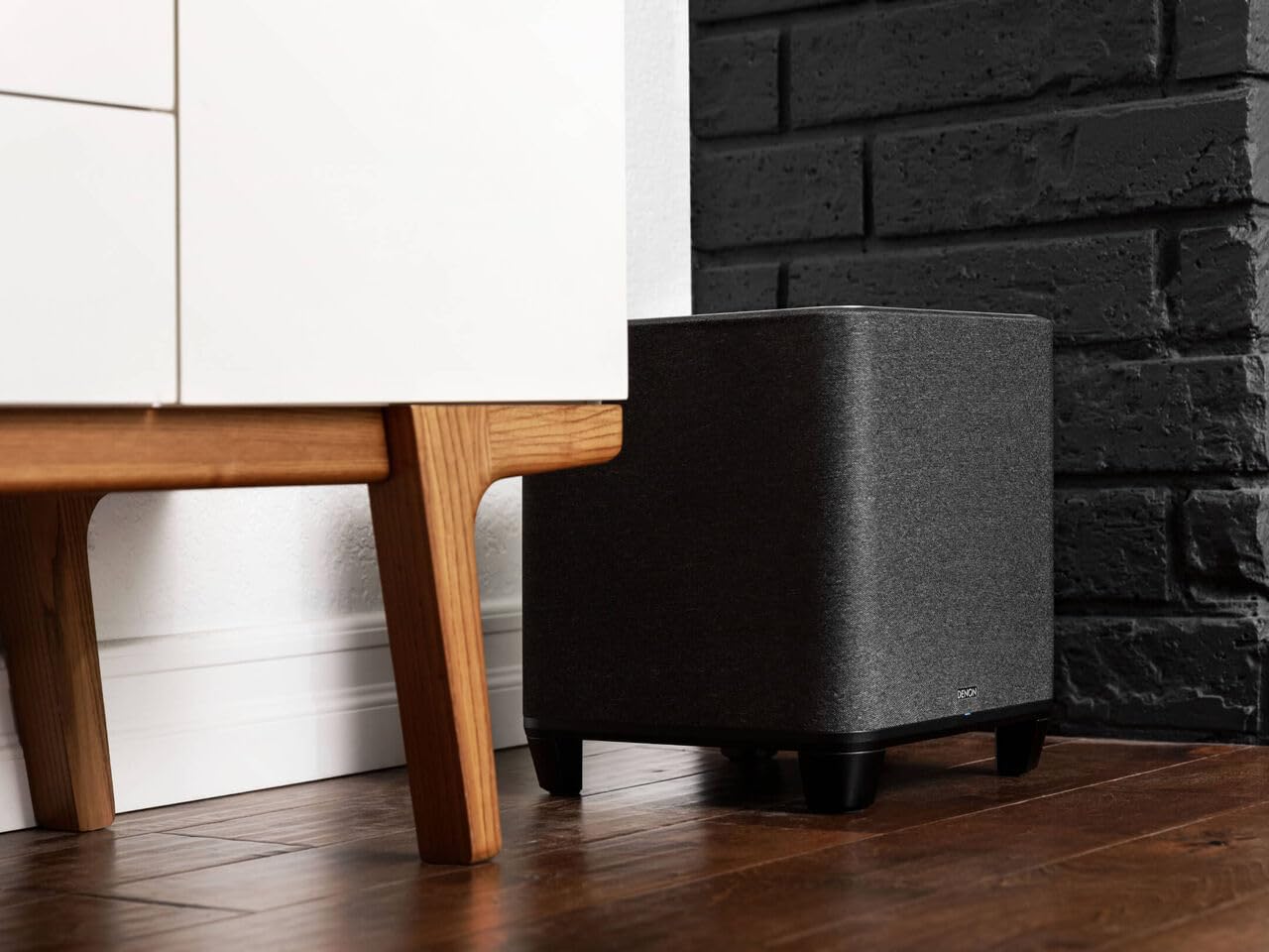 Denon Home Subwoofer – Home Theater Subwoofer with Deep, Powerful Bass, 8" Bass-Reflex Woofer, Wireless Streaming, Pair 150/250/350 Speakers & Sound Bar, Multi-Room Support, Black
