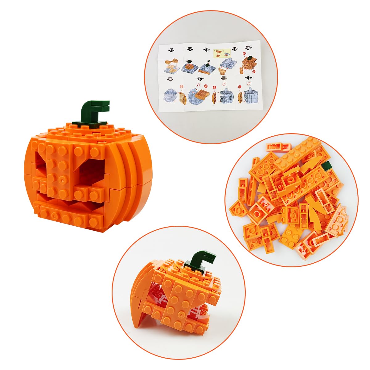Anditoy 4 Pack Halloween Building Block Toys for Kids Boys Girls Halloween Treat Bags Gifts Halloween Party Favors
