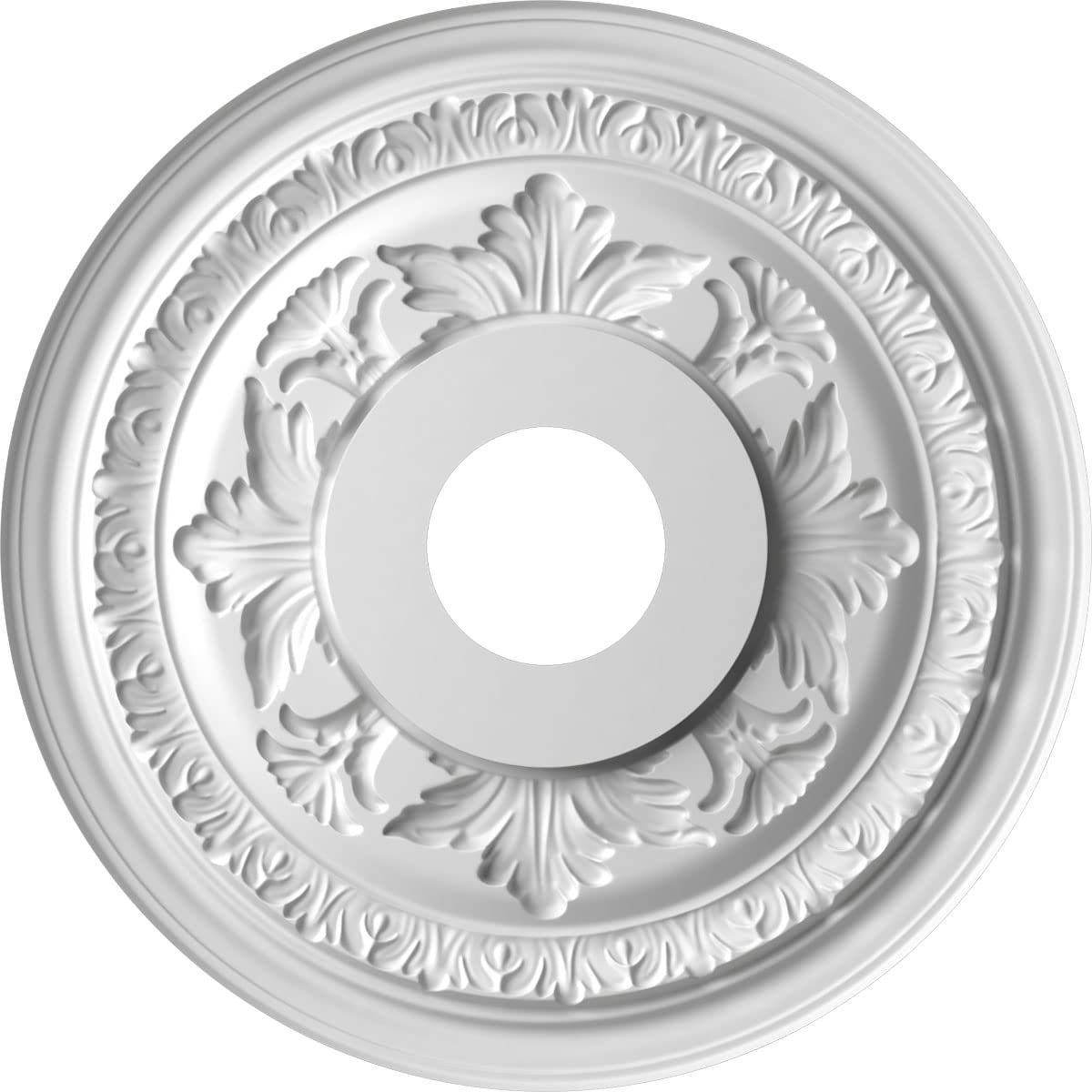 Ekena Millwork 16Od X 3 1/2Id X 1P Baltimore Thermoformed Pvc Ceiling Medallion (Fits Canopies Up To 6 1/2), Aged Dark Steel