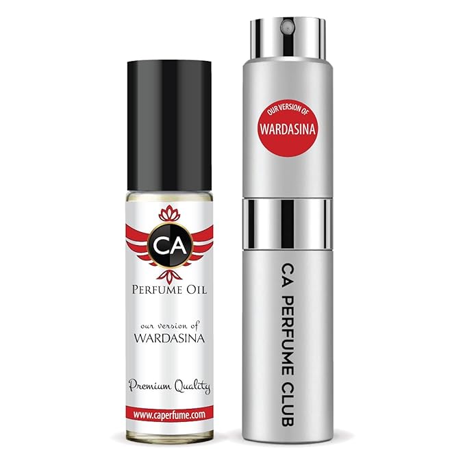 CA Perfume Duo Impression of Wardasina For Women And Men Perfume Layering Set Long Lasting Travel Size EDP + Body Oil Roll-On Bottle 0.27 Fl Oz+0.33 Fl Oz