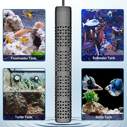 HiTauing Aquarium Heater, Upgraded 300W/500W Fish Tank Heater with Intelligent Leaving Water Automatically Stop Heating an...
