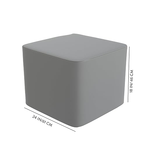 Children's Factory Versatile 3-in-1 FlexCube, Mix-and-Match Kids Chairs, Sofas, Corner Ottomans and Cubes, Foam-Filled and Water-Resistant, Flexible Seating for Classroom Elementary, Yellow Ottoman