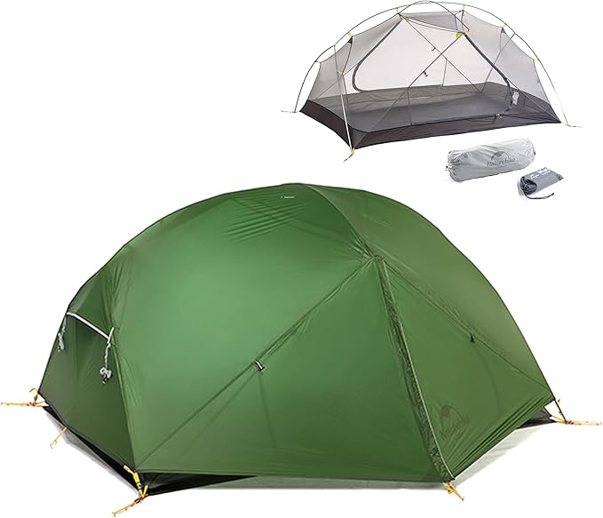 Naturehike Mongar UL Tent [2025 Upgrade] 1.5kg/3.3lb Ultralight Tents,1/2 Person Backpacking Tent,4 Modes of use, Waterpro...