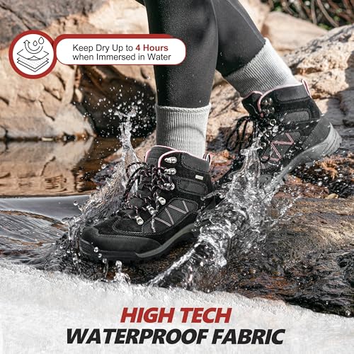 R CORD Hiking Boots Women Waterproof Ankle Support Womens Hiking Boots Backpacking Boots Breathable Non-slip Durable Boots...